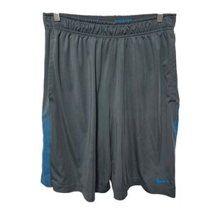 Nike Dri Fit Men's Gray Athletic Shorts with Blue Accents Size M